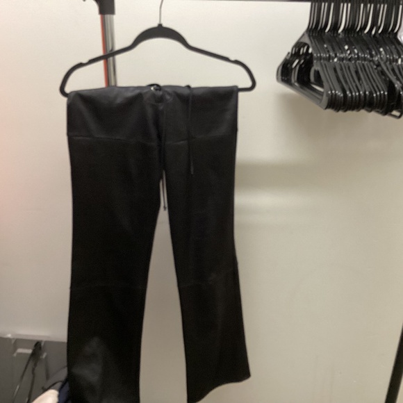 Black 90s and Early 00s Y2K  Leather Inspired Corset Clubbing Scene Pants - Picture 1 of 4